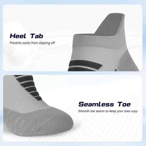 Ankle Athletic Running Socks Womens Low Cut Thick Cushioned Socks with Heel Tab 3/6 Pairs in Saudi Arabia