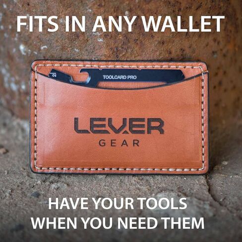 Lever Gear Toolcard Pro - أداة متعددة لبطاقات الائتمان 40 في 1. بطاقة أداة محفظة بطاقات البقاء رفيعة وبسيطة. أداة جيب للبطاقات متعددة الأدوات معتمدة من إدارة أمن المواصلات الأمريكية. (فضة) in Kuwait