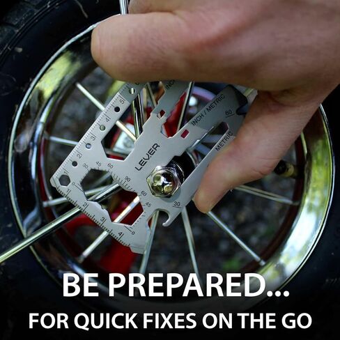 Lever Gear Toolcard Pro - أداة متعددة لبطاقات الائتمان 40 في 1. بطاقة أداة محفظة بطاقات البقاء رفيعة وبسيطة. أداة جيب للبطاقات متعددة الأدوات معتمدة من إدارة أمن المواصلات الأمريكية. (فضة) in Kuwait