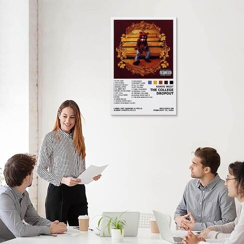 Kanye Poster West The College Dropout Music Cover Canvas Art Painting Decor Wall Posters Bedroom Gym Decorative Gift 12x18inch(30x45cm) in Saudi Arabia