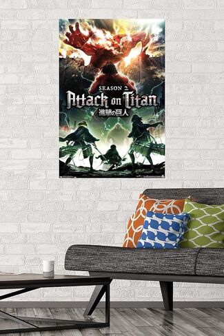 Trends International Attack on Titan - Season 2 Teaser One Sheet Wall Poster, 22.375" x 34", Unframed Version in Saudi Arabia