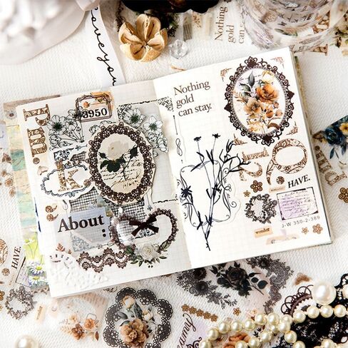 1Roll Girl Flower Washi Tape Stickers Floral Washi Tapes Washy Tape Pet Tape Journaling Decorative Tape in Saudi Arabia