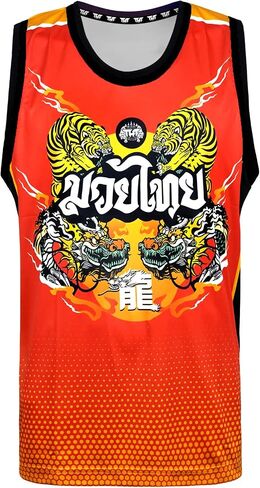 سترة Tuff الرياضية بدون أكمام Muay Thai Boxing Vest قميص للتمرين بدون أكمام لتدريبات اللياقة البدنية في صالة الألعاب الرياضية in Saudi Arabia