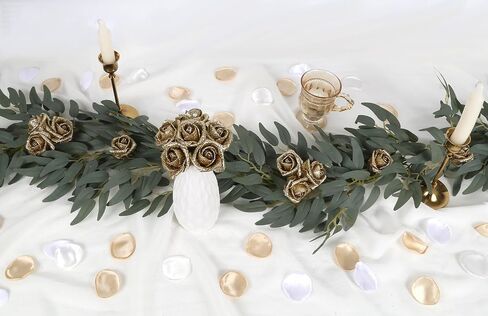 Foam Gold Roses 50 Pack 1.77" Gold Glitter Roses Artificial Flowers Bulk Gold Flowers Mini Rose Head Flowers with Stem Small Fake Roses for DIY Crafts Decorations Wedding Home Decor (Gold) in Saudi Arabia