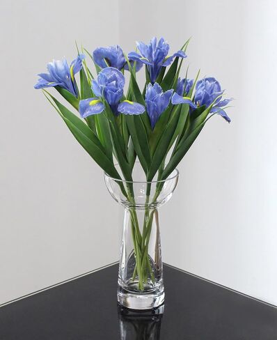 6 Pcs Iris Flower, Artificial Flowers for Decoration, Fake Latex Bouquet for Home Kitchen Garden Wedding Bridal Party Office Centerpieces Décor (6, Blue) in Saudi Arabia