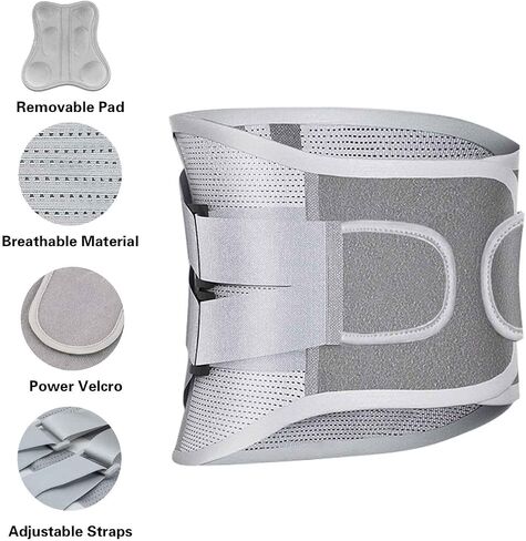 Back Support Belt with Removable Pad,Breathable Lumbar back brace for pain relief, Herniated Disc,Unisex Waist Trimmer with Adjustable Straps for Sports,Daily,Office in Saudi Arabia
