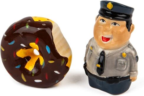 BigMouth Inc Bad Cop No Donut Salt and Pepper Shaker Set, Blue in Saudi Arabia