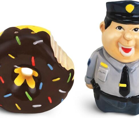 BigMouth Inc Bad Cop No Donut Salt and Pepper Shaker Set, Blue in Saudi Arabia