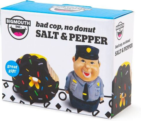 BigMouth Inc Bad Cop No Donut Salt and Pepper Shaker Set, Blue in Saudi Arabia