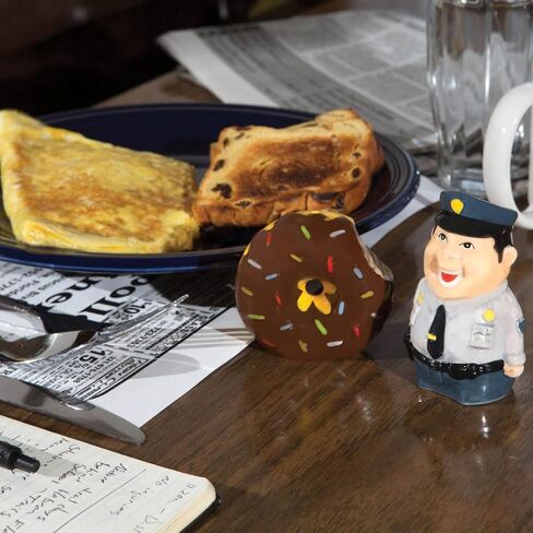 BigMouth Inc Bad Cop No Donut Salt and Pepper Shaker Set, Blue in Saudi Arabia