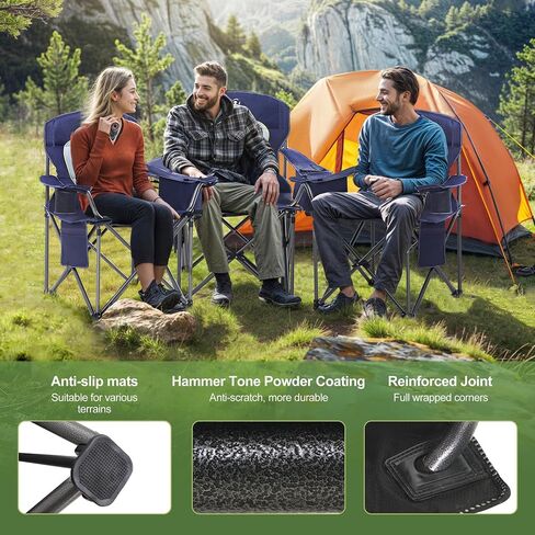 LET'S CAMP Folding Camping Chair Oversized Heavy Duty Padded Outdoor Chair in Saudi Arabia