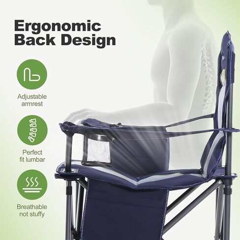 LET'S CAMP Folding Camping Chair Oversized Heavy Duty Padded Outdoor Chair in Saudi Arabia