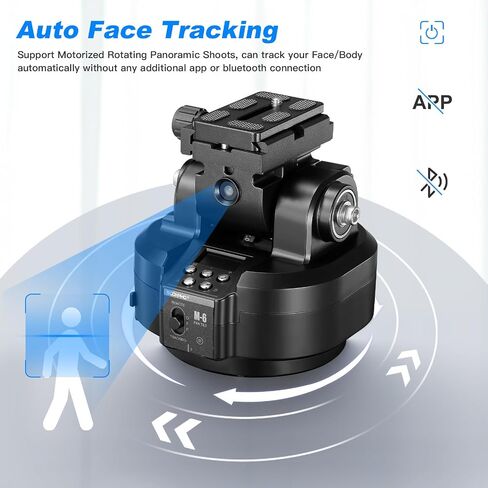 Soonpho M4 Motorized Rotating Panoramic Tripod Head, Remote Control 360° Pan Tilt Head with Mobile Phone Clip for DSLR Cameras, Camcorders, Smartphones, Tripod in Saudi Arabia