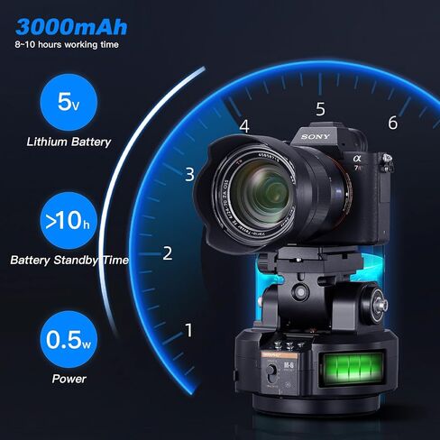 Soonpho M4 Motorized Rotating Panoramic Tripod Head, Remote Control 360° Pan Tilt Head with Mobile Phone Clip for DSLR Cameras, Camcorders, Smartphones, Tripod in Saudi Arabia