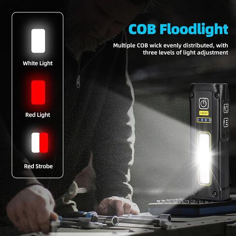 DARKBEAM UV Flashlight 365+395 Blacklight, LED EDC Flashlights high Lumen USB C Rechargeable Woods Lamp, Mini Magnetic COB Red Light - Emergency Power - Urine, Scorpion Detector, Cure Resin in Kuwait
