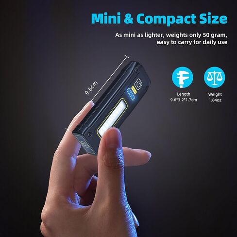 DARKBEAM UV Flashlight 365+395 Blacklight, LED EDC Flashlights high Lumen USB C Rechargeable Woods Lamp, Mini Magnetic COB Red Light - Emergency Power - Urine, Scorpion Detector, Cure Resin in Kuwait