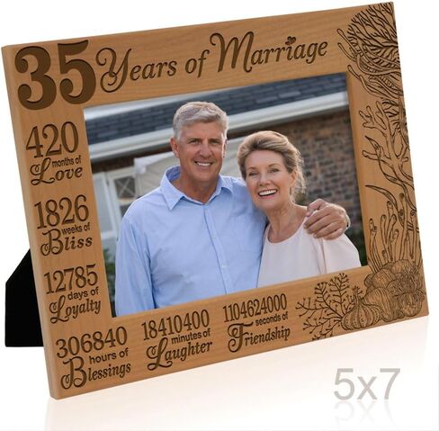 KATE POSH 35 Years of Marriage Picture Frame, Traditional Coral Anniversary for Husband and Wife, Couples (5x7-Horizontal) in Saudi Arabia