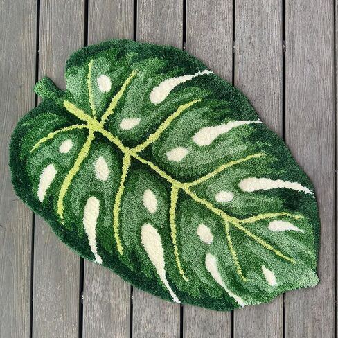 40"x26.5" Monstera Leaf Area Rug Tufted Washable Bath Mat Home Décor for Bedroom Bathroom Office Floor Plant Room in Saudi Arabia