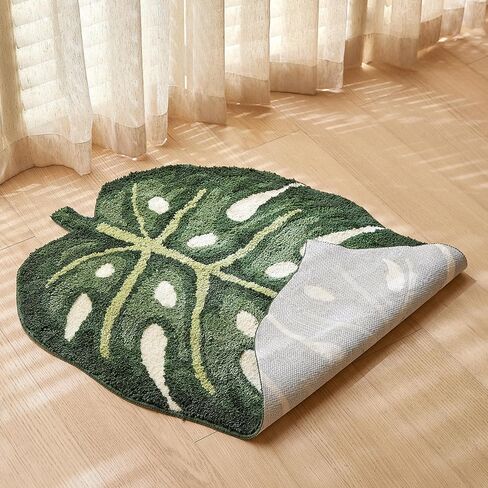 40"x26.5" Monstera Leaf Area Rug Tufted Washable Bath Mat Home Décor for Bedroom Bathroom Office Floor Plant Room in Saudi Arabia