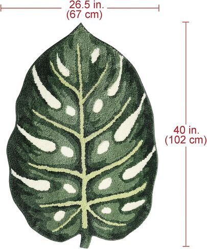 40"x26.5" Monstera Leaf Area Rug Tufted Washable Bath Mat Home Décor for Bedroom Bathroom Office Floor Plant Room in Saudi Arabia
