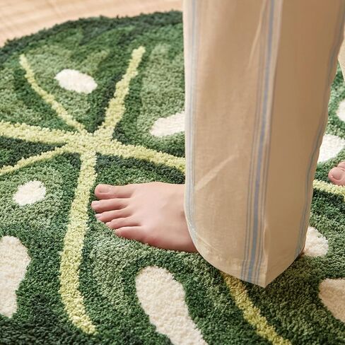 40"x26.5" Monstera Leaf Area Rug Tufted Washable Bath Mat Home Décor for Bedroom Bathroom Office Floor Plant Room in Saudi Arabia