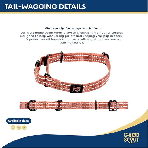 طوق جيد التحمل للكلاب من Good Scout Martingale، طوق متين سهل الارتداء للجراء والكلاب البالغة، من الطوب، مقاس متوسط in Kuwait
