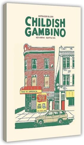 Yaobaofu Childish Gambino 3 Canvas Poster Wall Art Decor Print Picture Paintings for Living Room Bedroom Decoration Unframe: Unframe:12x18inch(30x45cm) in Saudi Arabia
