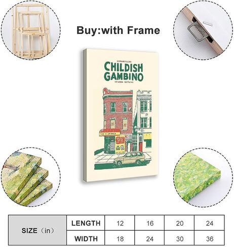 Yaobaofu Childish Gambino 3 Canvas Poster Wall Art Decor Print Picture Paintings for Living Room Bedroom Decoration Unframe: Unframe:12x18inch(30x45cm) in Saudi Arabia