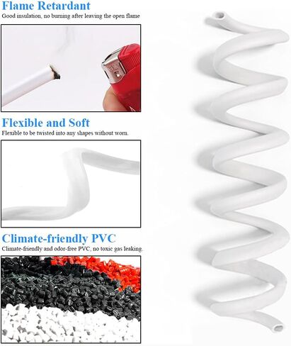 22 AWG Electrical Wire 66FT Hookup Cable White Jacketed 2 Conductor Wire 3.5mm Dia Tinned Copper with Flexible PVC Insulated Wire Extension Cord for Home, LED Strip, Lamp with 1 Free Wire Stripper in Kuwait