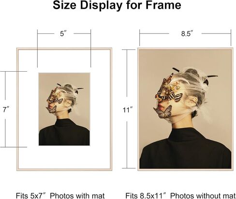 11x14 Picture Frame Set of 2, Brass Metal Photo Frames with HD Glass, Fits 8x10 with Mat or 11x14 without Mat, Wall Hanging and Table Display, 2 Pack in Saudi Arabia
