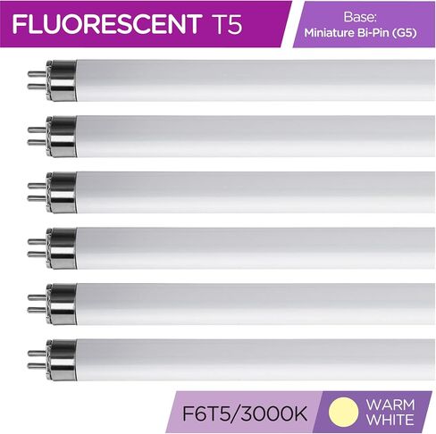 KOR (عبوة من 6) F6T5 - T5 فلورسنت - 6 وات - 9 مصابيح إضاءة طويلة العمر (ضوء النهار (6500 ك)) in Kuwait