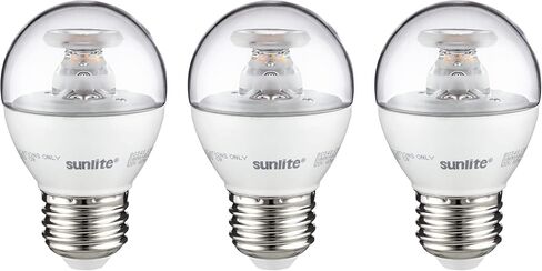 Sunlite G16 LED Dimmable Decorative Globe Vanity Light Bulbs, Clear, 7W (60W Equiv.), 500 Lumens, Medium E26 Base, Mirror Lights for Bedroom and Bathroom, 120V, ETL Listed, 2700K Soft White, 3 Pack in Kuwait