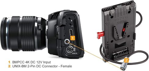 HEDBOX Unix-LPE6 - V-Mount Battery Adapter Plate, 3X D-Tap & USB, for Canon EOS Cameras, Power Out Cable - LP-E6 housing in Saudi Arabia