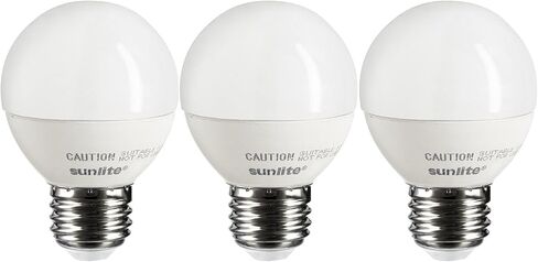 Sunlite G16 LED Dimmable Decorative Globe Vanity Light Bulbs, Clear, 7W (60W Equiv.), 500 Lumens, Medium E26 Base, Mirror Lights for Bedroom and Bathroom, 120V, ETL Listed, 2700K Soft White, 3 Pack in Kuwait