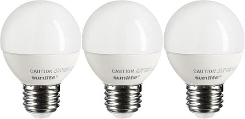 Sunlite G16 LED Dimmable Decorative Globe Vanity Light Bulbs, Clear, 7W (60W Equiv.), 500 Lumens, Medium E26 Base, Mirror Lights for Bedroom and Bathroom, 120V, ETL Listed, 2700K Soft White, 3 Pack in Kuwait