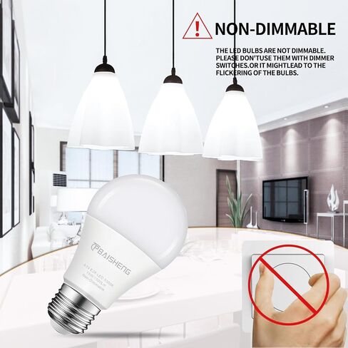 15W LED Light Bulbs 100 Watt Equivalent, No Flicker, 1500 Lumens, 3000K Soft White Super Bright 100 Watt Equivalent Light A19 LED Bulb, Non-Dimmable, E26, CRI 85+, 30000+ Hours (2, 3000K) in Saudi Arabia