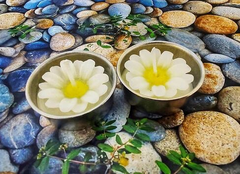 Flower Shape Tealight Candles for Birthday Party Home Décor Spa Wedding Anniversary Valentine's Day Mother's Day Celebration Baby Shower Decoration. (White Daisies) in Saudi Arabia