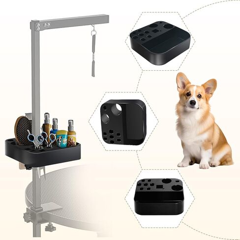 Dog Grooming Arm with Clamp and Grooming Tool Tray-35 inch Height Adjustable Pet Grooming Stand for Medium and Small Dogs for Home in Kuwait