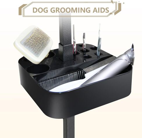Dog Grooming Arm with Clamp and Grooming Tool Tray-35 inch Height Adjustable Pet Grooming Stand for Medium and Small Dogs for Home in Kuwait