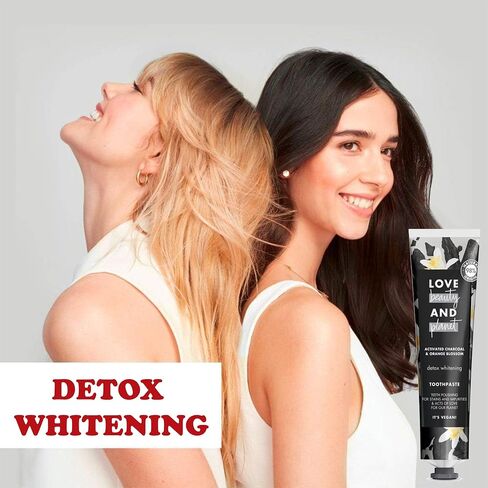Love Beauty and Planet Whitening Toothpaste, 2 Pack Detox Whitening, Activated Charcoal and Orange Blossom Toothpaste, Adult Natural Vegan Toothpaste, Travel Size 2.5 oz. Each in Saudi Arabia