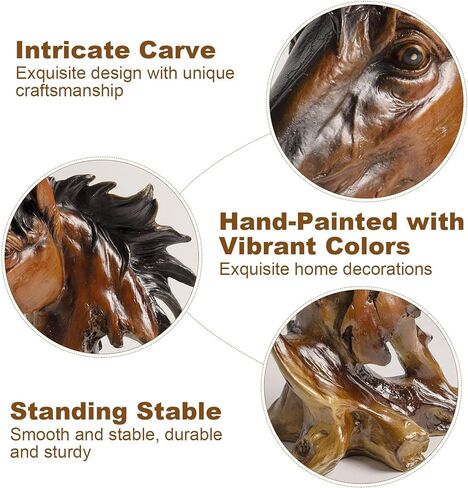 Horse Head Statue, Resin Horse Decor for Home, Best Collectible Figurines Gifts for Horse Lovers in Kuwait