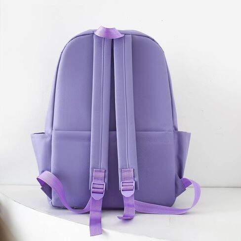 5PCS Kawaii Backpack Set for School Teen Girls,with 1 Plushies and Accessories Rucksack Aesthetic School Bags Cute Bookbag (Blue) in Saudi Arabia