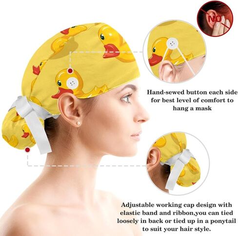 Fun Yellow Duck Adjustable Working Cap with Sweatband Suitable for Men and Women in Saudi Arabia