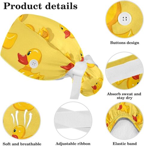 Fun Yellow Duck Adjustable Working Cap with Sweatband Suitable for Men and Women in Saudi Arabia