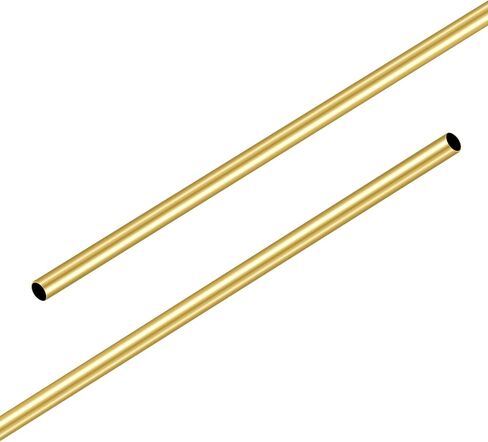 Aopin Brass Round Tube Copper Tubing Pipe ID 8mm / 8/25" x OD 10mm / 2/5" Hollow Copper Tubing Seamless Straight Pipe Tubing - 300mm / 1 Ft / 11.81In Length For Brake Line, 2 Pcs in Saudi Arabia