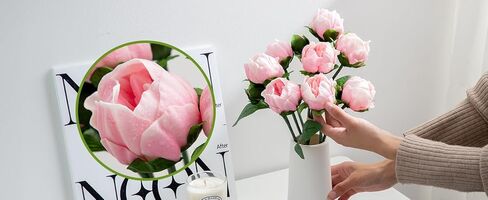 14" Real Touch Latex Peony Bunch Artificial Spring Flowers for Home Decor, Wedding Bouquets, and centerpieces (6 PCS) (Wine) in Saudi Arabia