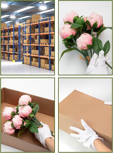 14" Real Touch Latex Peony Bunch Artificial Spring Flowers for Home Decor, Wedding Bouquets, and centerpieces (6 PCS) (Wine) in Saudi Arabia