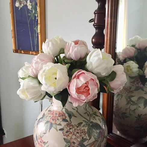 14" Real Touch Latex Peony Bunch Artificial Spring Flowers for Home Decor, Wedding Bouquets, and centerpieces (6 PCS) (Wine) in Saudi Arabia