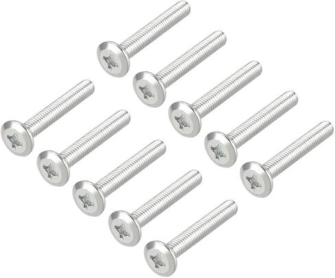 uxcell M6x35mm Phillips Head Machine Screws Zinc Plated Cross Screw Leather Fasteners Bolts, Full Thread Carbon Steel 10Pcs in Saudi Arabia
