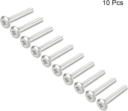 uxcell M6x35mm Phillips Head Machine Screws Zinc Plated Cross Screw Leather Fasteners Bolts, Full Thread Carbon Steel 10Pcs in Saudi Arabia